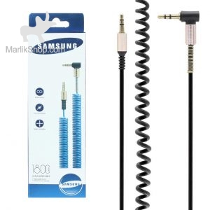 کابل صدا 1.8 متری فنری Samsung AUX – مشکی