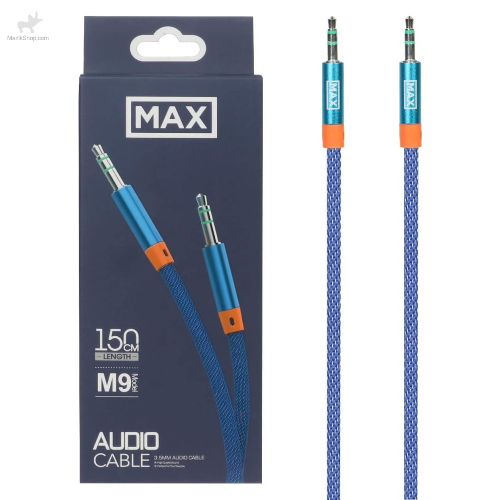 7-167929892439-1024x1024 کابل صدا 1.5 متری MAX AUX مدل M9 – آبی - تصویر 1