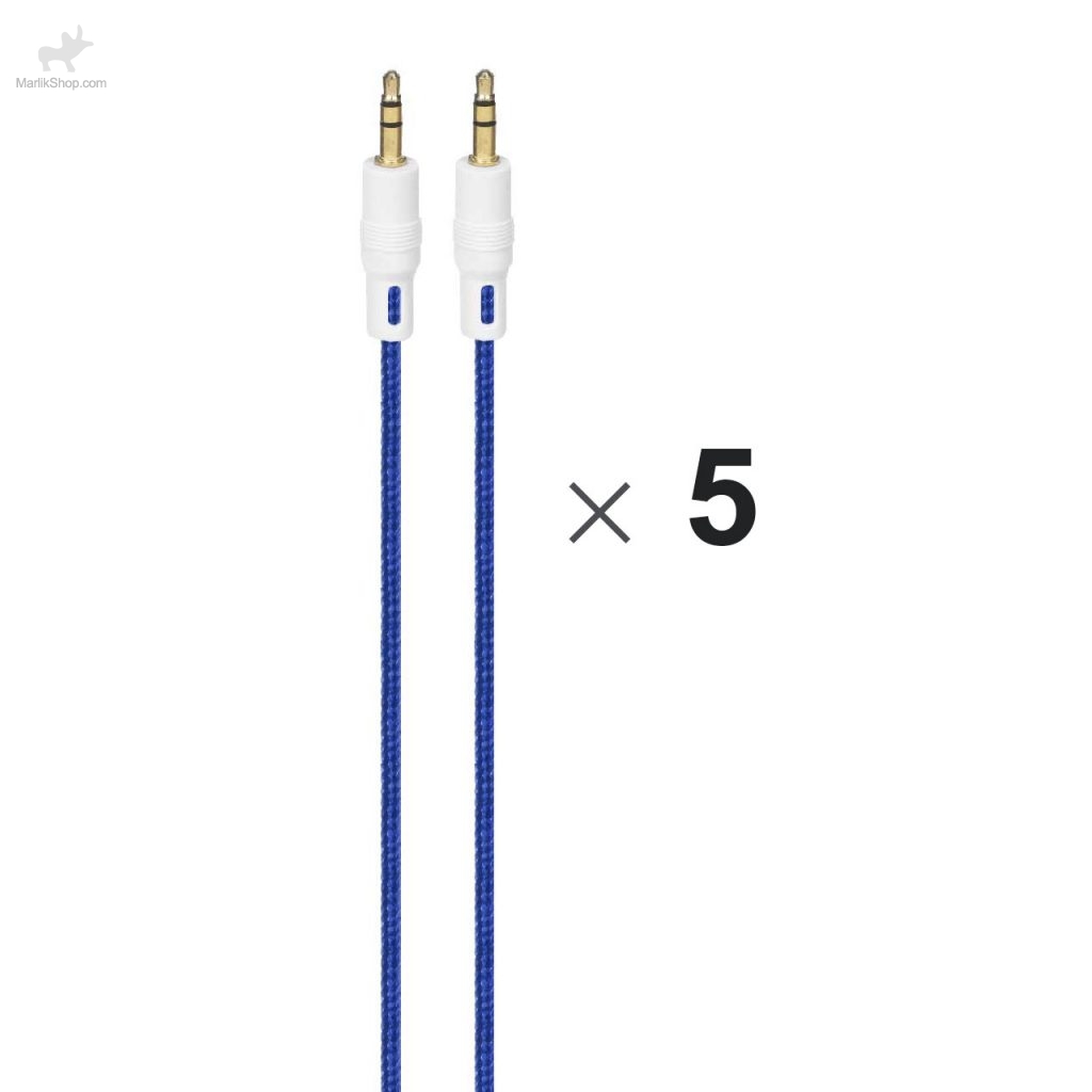 7-167930157463-1024x1024 کابل صدا 1 متری AUX کنفی-آبی روشن - تصویر 1